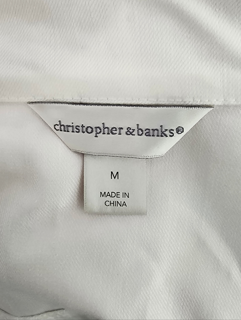 Christopher & Banks Jacket Denim Women's Button-Up Off-White Size M - Picture 13 of 14